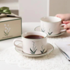 花卉咖啡杯碟套装【350ML】 单色清装 陶瓷