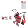 婴儿自装EVA轮手推车+储物篮+书包+12寸IC公仔+配件 4轮 声音 包电 大轮 带娃娃 塑料