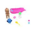 小娃娃带浴盆,大象,肥皂,瓶子,梳子浅蓝,粉红2色 塑料