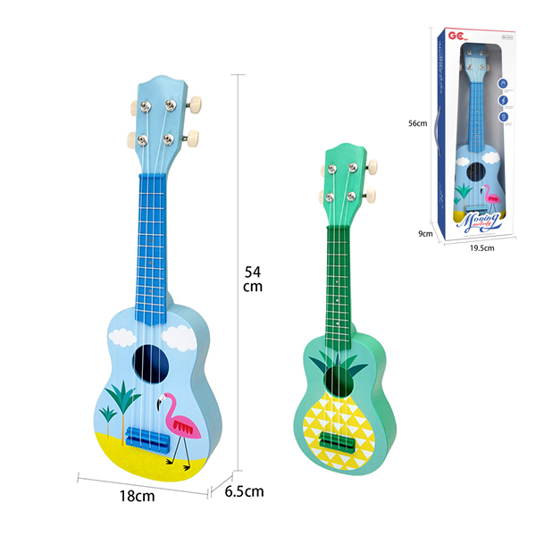 2款丹顶鹤/菠萝吉他形尤克里里 21寸 塑料