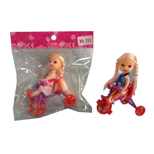 多款实身小娃娃带自行车 3.5寸 塑料