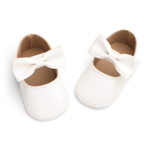 亮片蝴蝶结婴儿学步鞋 新生儿（1岁以内） 11-13 白色 OPP袋 OPP袋 超细纤维
