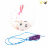 12PCS 6.5cm足球+鱼弹跳球带绳 灯光 包电 塑料