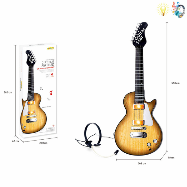 钢丝吉他+麦克风 灯光 音乐 不分语种IC 塑料