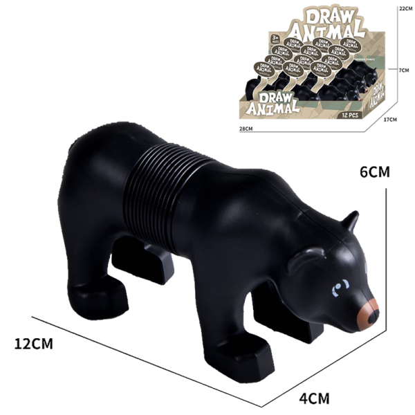 12PCS 拉伸黑熊 塑料