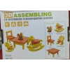 3D拼装家具-幼儿园桌椅（英文版） 单色清装 木质