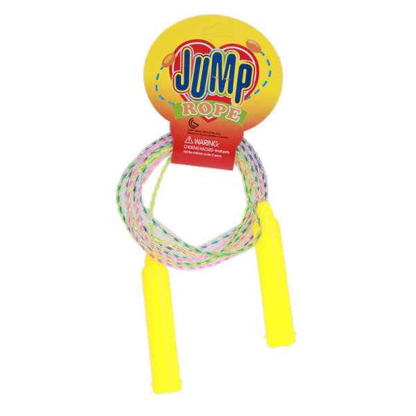 实色手柄彩虹绳跳绳 塑料