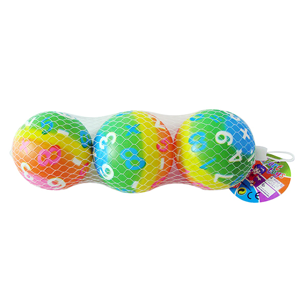 3只庄彩虹数字球 3寸 塑料