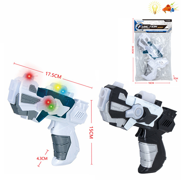 太空八音枪2色 电动 手枪 灯光 声音 不分语种IC 实色 塑料
