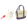 毛绒猫纯白英短猫带BB哨,收纳手提袋 塑料
