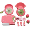 儿童木制玩具粉色草莓厨具【24.5*19.5*10CM】 单色清装 木质