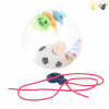 12PCS 6.5cm足球+鱼弹跳球带绳 灯光 包电 塑料