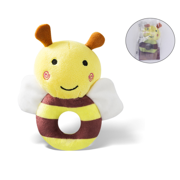 蜜蜂婴儿毛绒手摇铃玩具布绒安抚玩具 布绒