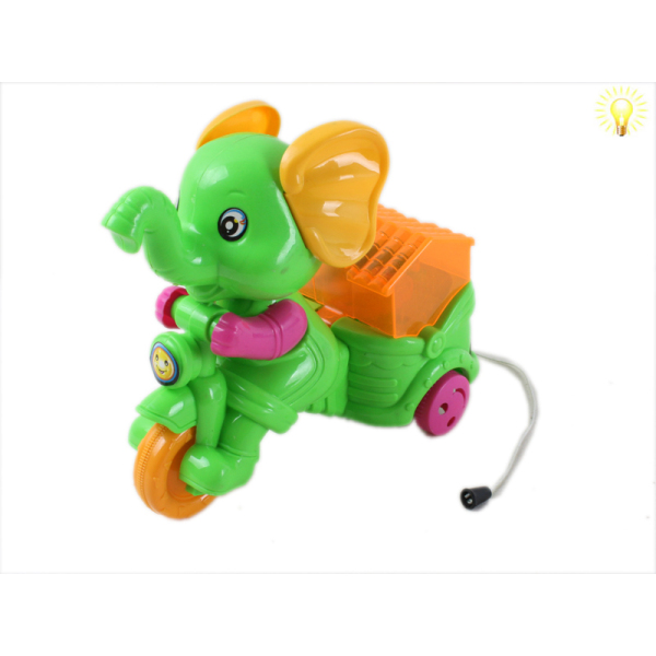 大象三轮车 拉线 灯光 塑料