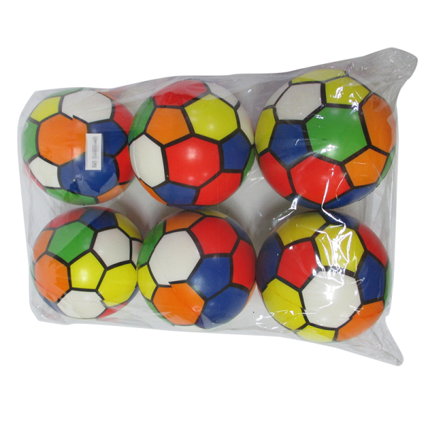 6(pcs)七彩足球PU球 塑料