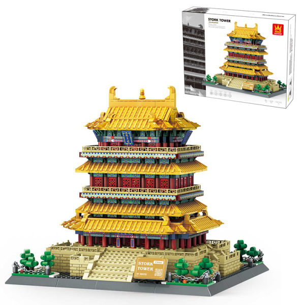 1557pcs中国山西运城鹳雀楼积木套 塑料