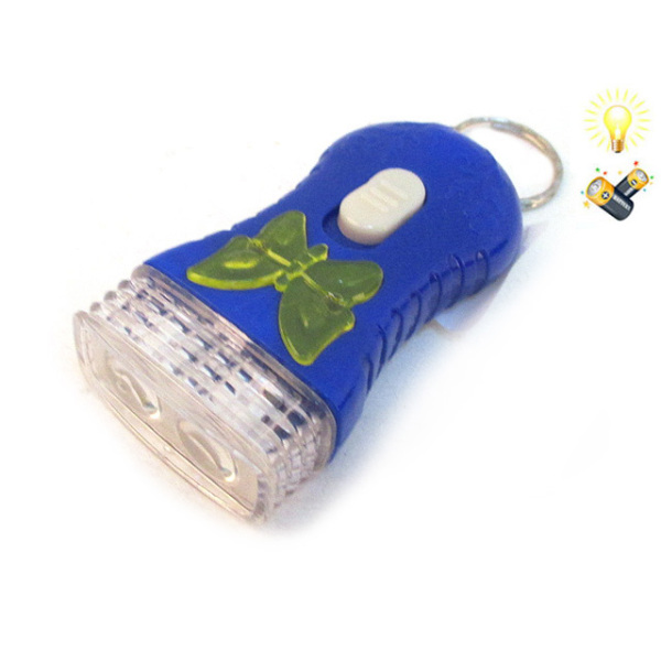 LED灯镶蝴蝶手电筒钥匙扣包电 塑料