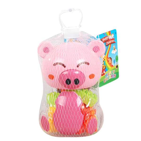 50g粉红猪积木 塑料