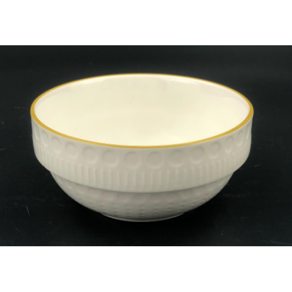 陶瓷花纹黄边碗 单色清装 陶瓷