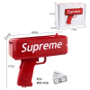 红色supreme喷钱枪+100张纸币 纸弹 手枪 实色 塑料