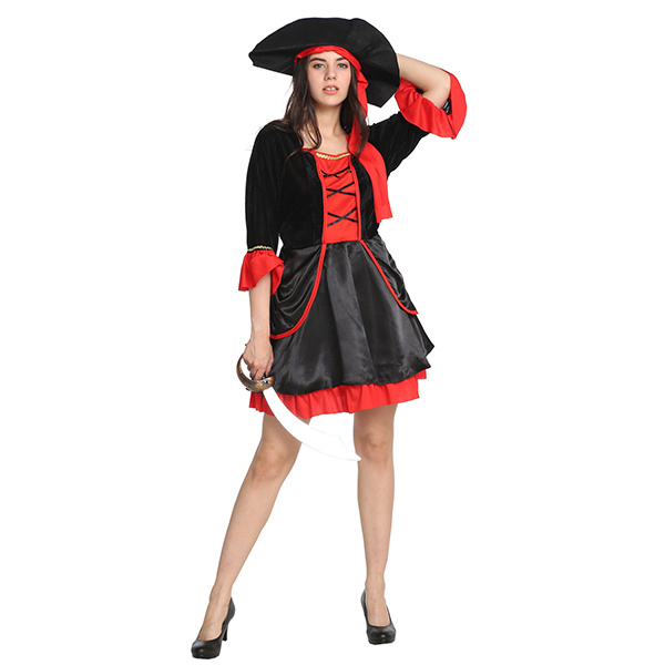 红黑海盗公主装 布绒