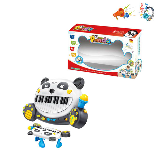 熊猫电子琴带USB线,支架,音乐谱 卡通 声音 音乐 不分语种IC 带麦克风 塑料