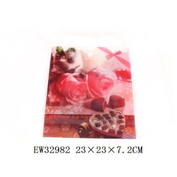 小号巧克力玫瑰环保梯形礼品袋(12pcs/opp) 塑料