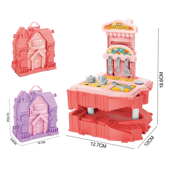 DIY城堡变形过家家收纳厨房餐台 2色 卡通 实色 塑料