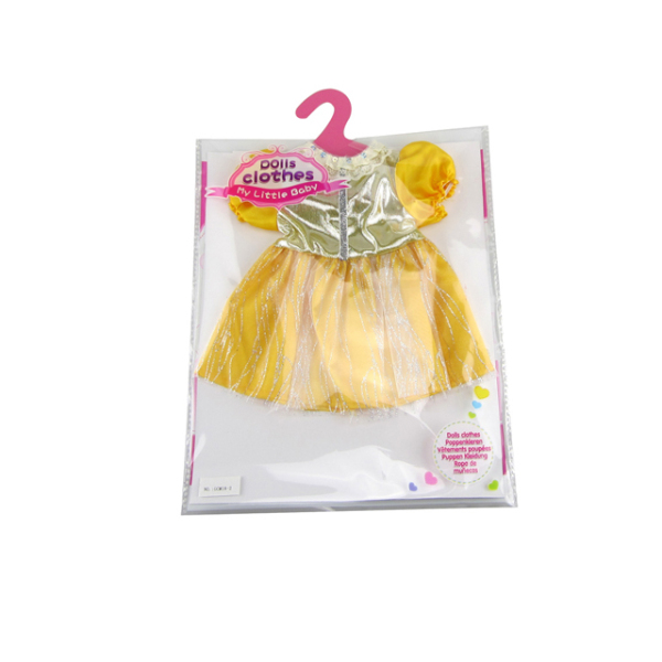 黄色礼裙 娃娃衣服 18寸 布绒