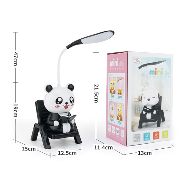 熊猫台灯带USB线 塑料