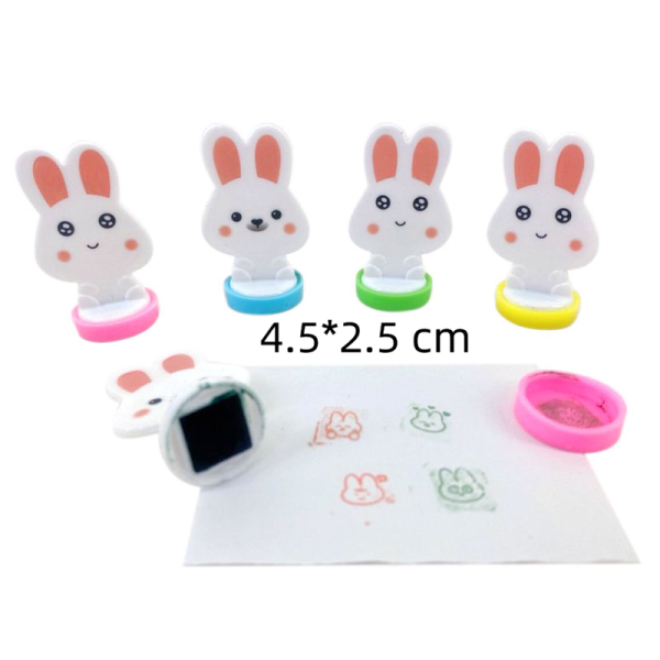 兔子印章 4色 塑料
