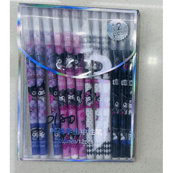12PCS 可擦中性笔 混色 塑料