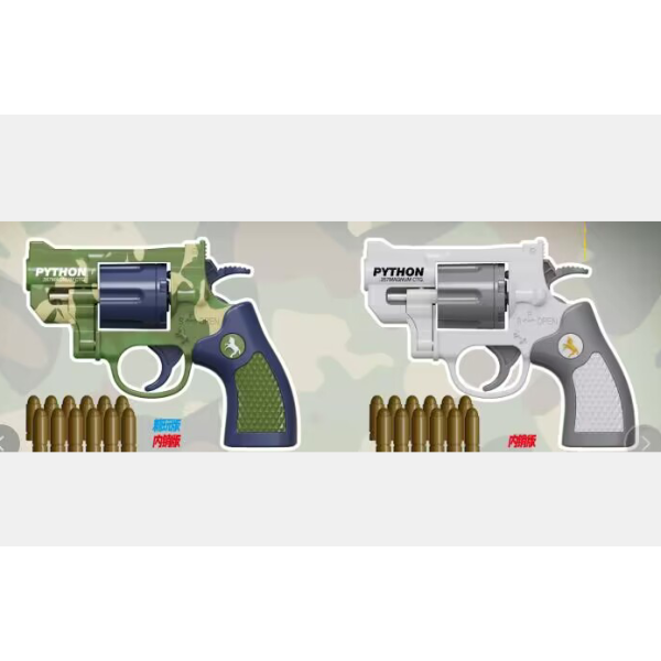 12PCS 左轮枪 2色 软弹 手枪 喷漆 塑料