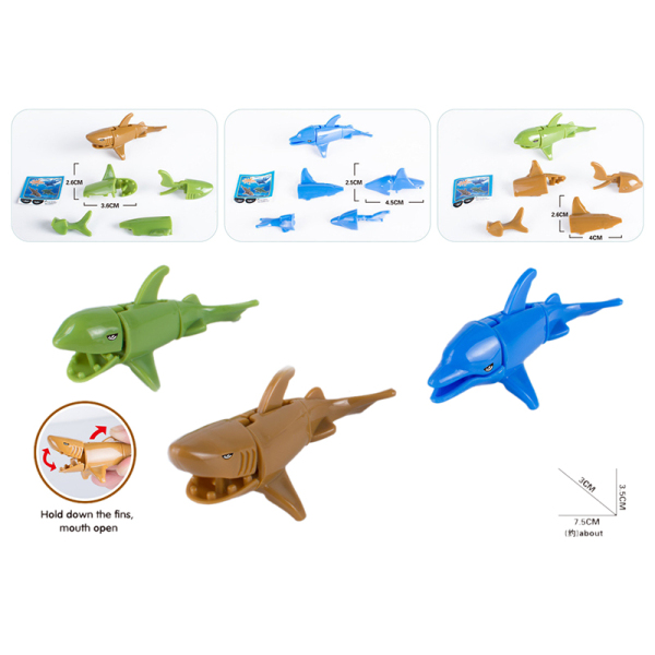 3款式DIY拼装海洋动物(赠品 扭蛋 装糖) 塑料