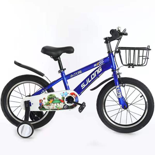 儿童18寸静音辅助轮自行车 单色清装 金属