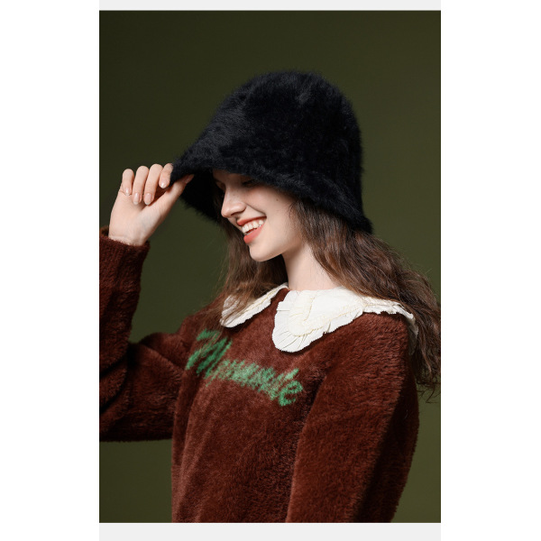 毛绒保暖帽 女人 56-60CM 冬帽 50%聚酯纤维 50%兔毛
