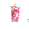 小娃娃带婴儿浴盆,奶瓶,青蛙肥皂,坐便器粉红,粉蓝2色 塑料