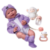 毛毯装搪胶初生婴儿娃娃带奶嘴,摇铃,瓶子,玩偶 16寸 塑料