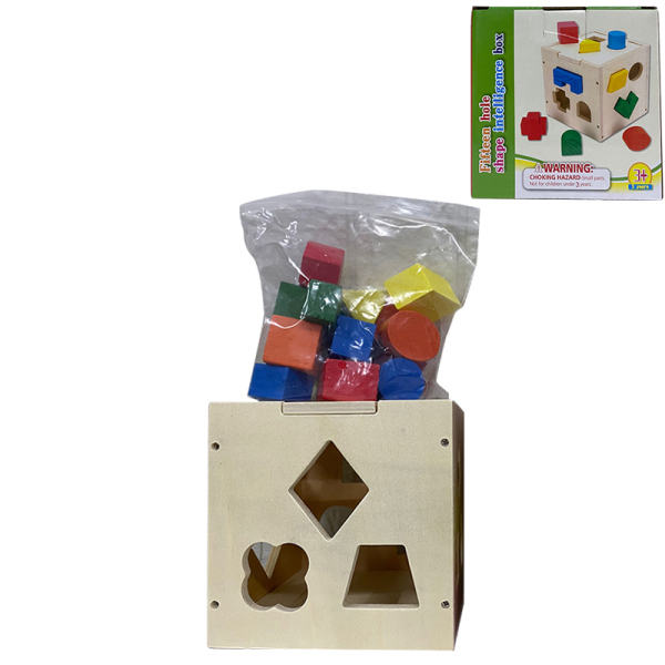 启智15孔几何形状木盒 塑料