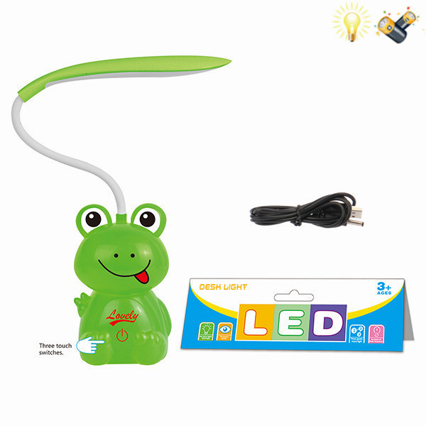 青蛙触摸台灯带USB线 塑料