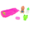 小娃娃带浴盆,青蛙,肥皂,奶瓶紫蓝,玫红2色 塑料