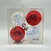 4PCS 8cm装饰挂件圣诞球4个装 单色清装 塑料