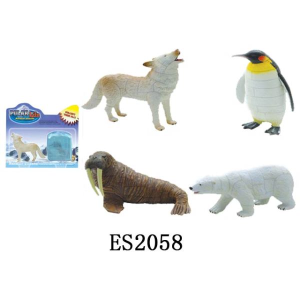 4款8~10cm拼装喷漆北极动物 塑料