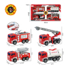 4(pcs)消防车（升级喷水） 惯性 黑轮 塑料