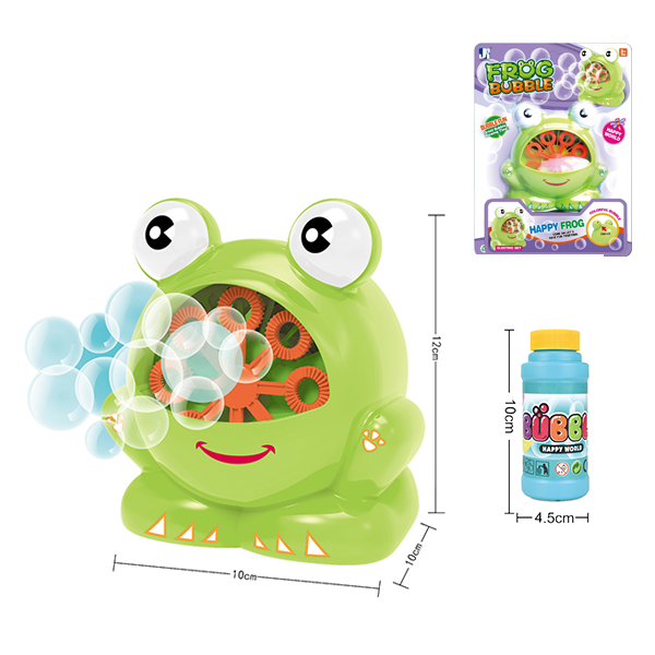 青蛙泡泡机带110ml泡泡水 电动 实色 塑料