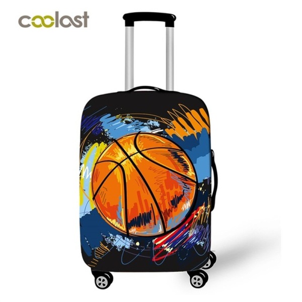 篮球多花色印花拉箱保护袋M码（适合22-24寸拉箱） 混色 混色 涤纶
