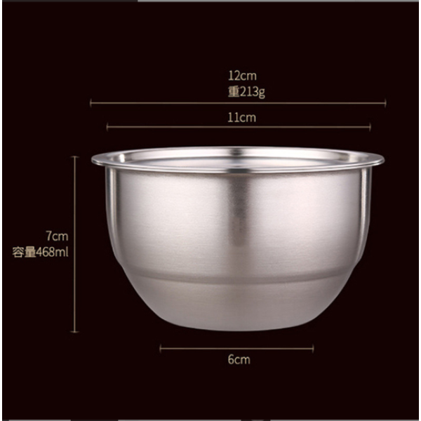 小号可叠放沙拉碗小汤碗可电磁炉加热304不锈钢蒸蛋碗带盖炖盅【12*6*7CM】 单色清装 金属