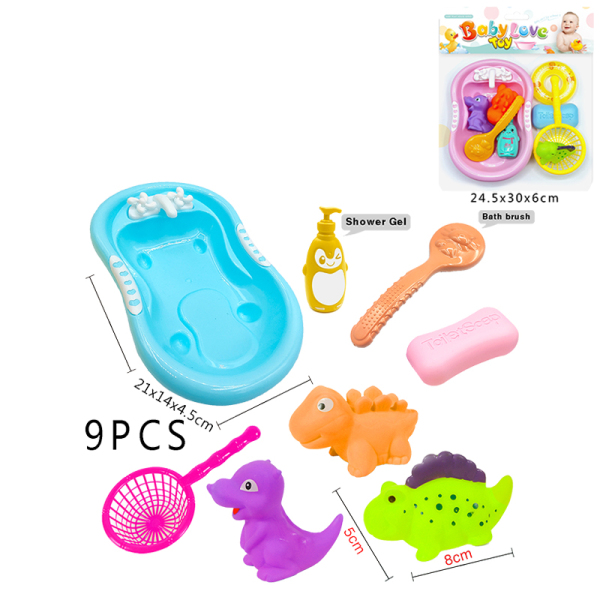恐龙搪胶戏水玩具 2色 塑料