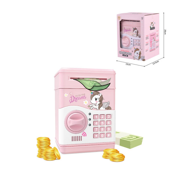 粉色飞马存钱机 卡通 可存钱 塑料