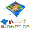 太空沙场景套装-恐龙场景主题+折叠沙盘+1000g太空沙 塑料